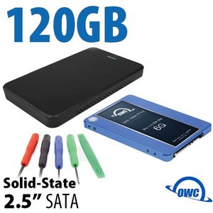 DIY SSD Upgrade Bundle: OWC Express USB 3.2 (5Gb/s) Portable Storage Enclosure + 120GB OWC Mercury Electra 6G SSD + 5-Piece Toolkit