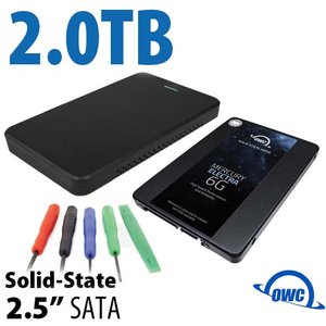 DIY SSD Upgrade Bundle: OWC Express USB 3.2 (5Gb/s) Portable Storage Enclosure + 2.0TB OWC Mercury Electra 6G SSD + 5-Piece Toolkit
