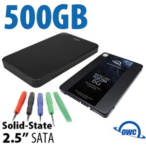 DIY SSD Upgrade Bundle: OWC Express USB 3.2 (5Gb/s) Portable Storage Enclosure + 500GB OWC Mercury Electra 6G SSD + 5-Piece Toolkit