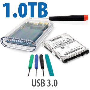 DIY KIT: OWC On-the-Go USB 3.0 2.5" Enclosure + 1.0TB Seagate BarraCuda 7200RPM HDD