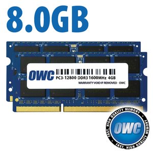 (*) 8.0GB (4GBx2) PC3-12800 DDR3L 1600MHz SO-DIMM 204 Pin CL11 SO-DIMM Memory Upgrade Kit