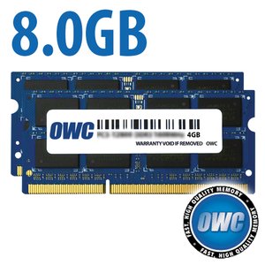 (*) 8.0GB (2 x 4GB) OWC PC3-14900 DDR3 1867MHz CL11 204-Pin SO-DIMM Memory Upgrade