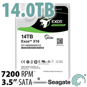 (*) 14.0TB Seagate Exos X16 3.5-inch SATA 6.0Gb/s 7200RPM Hard Disk Drive