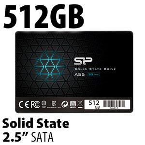 (*) 512GB Silicon Power SSD 2.5-inch 7mm SATA 6.0Gb/s (3Gb/s backwards compatible)