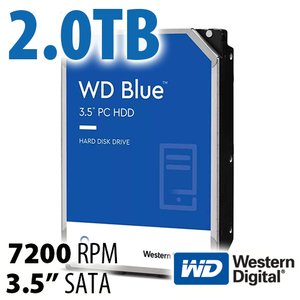 (*) 2.0TB Western Digital Blue 3.5-inch SATA 6.0Gb/s 7200RPM Hard Drive